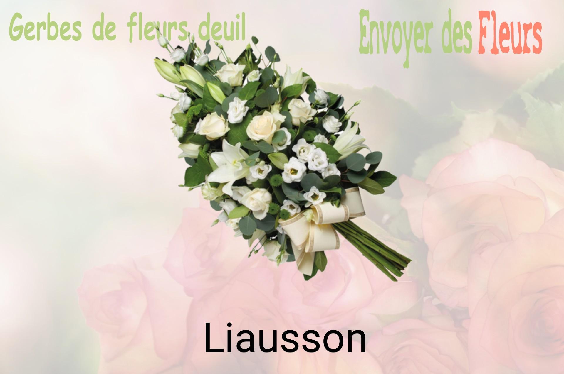 Gerbe de fleurs de deuil livrée à Liausson